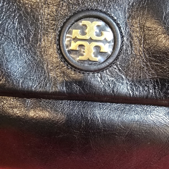 Tory Burch Black Leather City Foldover Messenger - Picture 4 of 11